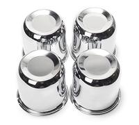 RTRHINOTUNING 3.19" Hub 3.17" H Push Through Center Caps Chrome for Trailers Trucks Wheel Rims 4 Pack