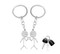 RTRTGS 1 Piece Funny Keyring Middle Finger Smiling Face Figurine, Sign Language, Cute Stylized Man, Gift for Couples, Friends, Jokes, Halloween Party, Fashion Car Bag