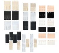 RTRTGS 18 Pieces Bra Extensions, Bra Extension, 3 Rows 2 Hooks 3 Hooks, Bra Extensions, Soft, Comfortable and Elastic (Light Leather, White, Black)