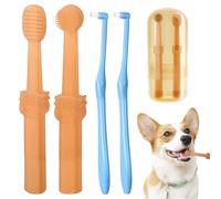 RTRTGS 4 Pcs Dog Cat Toothbrush, 360 Degree Soft Silicone Toothbrush Dog Cat Pet Dental Care Oral Hygiene Deep Cleaning