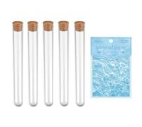 RTRTGS Plastic Test Tubes with Cork Stoppers, Wish Making Tubes, Confectionery Tubes, Transparent Test Tubes, Test Tubes with Caps, for Experiments, DIY Crafts, Sweets, Spices