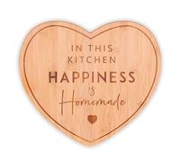 RTS Bamboo Wooden Chopping Board - Kitchen Food Serving Platter - Heart Shaped Chopping Cutting Board, Ideal Presents for Anniversary, Birthday, Christmas, Mother’s Day, 25 x 25x 1 cm, Brown