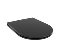 RTS Top Fix Toilet Seat, Black, Duroplast, Slim D Shape, Soft Close Quick Release, 360x450mm, 240 max Hinge
