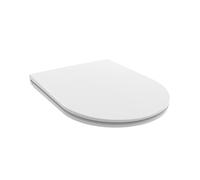 RTS Top Fix Toilet Seat, White Duroplast, Slim D Shape, Soft Close Quick Release, 360x450mm, 240max Hinge