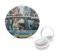 RTSEBVN Air Cushion Makeup Sponges Case Portable A Taxi Dog Printing Air Cushion Puff Box Refillable Body Powder Puff Container for Homemade Liquid Foundation BB Cream, style, One Size, Air Cushion