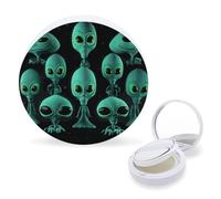 RTSEBVN Air Cushion Makeup Sponges Case Portable Aliens Printing Air Cushion Puff Box Refillable Body Powder Puff Container for Homemade Liquid Foundation BB Cream, style, One Size, Air Cushion Makeup
