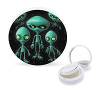 RTSEBVN Air Cushion Makeup Sponges Case Portable Aliens Printing Air Cushion Puff Box Refillable Body Powder Puff Container for Homemade Liquid Foundation BB Cream, style, One Size, Air Cushion Makeup