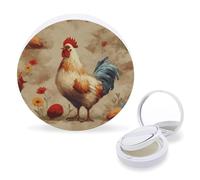 RTSEBVN Air Cushion Makeup Sponges Case Portable Art Chicken Animal Painting Printing Air Cushion Puff Box Refillable Body Powder Puff Container for Homemade Liquid Foundation BB Cream, style, One