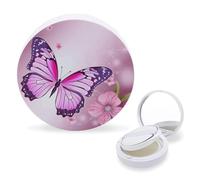 RTSEBVN Air Cushion Makeup Sponges Case Portable Butterfly Printing Air Cushion Puff Box Refillable Body Powder Puff Container for Homemade Liquid Foundation BB Cream, style, One Size, Air Cushion