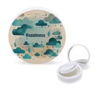 RTSEBVN Air Cushion Makeup Sponges Case Portable Cloud Happiness Printing Air Cushion Puff Box Refillable Body Powder Puff Container for Homemade Liquid Foundation BB Cream, style, One Size, Air