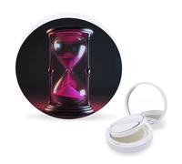 RTSEBVN Air Cushion Makeup Sponges Case Portable Hourglass Representing Time Printing Air Cushion Puff Box Refillable Body Powder Puff Container for Homemade Liquid Foundation BB Cream, style, One