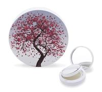 RTSEBVN Air Cushion Makeup Sponges Case Portable Japanese Cherry Tree Printing Air Cushion Puff Box Refillable Body Powder Puff Container for Homemade Liquid Foundation BB Cream, style, One Size, Air