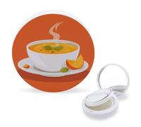 RTSEBVN Air Cushion Makeup Sponges Case Portable Pumpkin Soup Pattern Printing Air Cushion Puff Box Refillable Body Powder Puff Container for Homemade Liquid Foundation BB Cream, style, One Size, Air