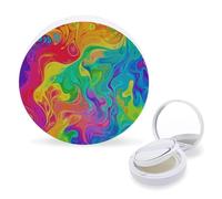 RTSEBVN Air Cushion Makeup Sponges Case Portable Rainbow Color Abstract Printing Air Cushion Puff Box Refillable Body Powder Puff Container for Homemade Liquid Foundation BB Cream, style, One Size