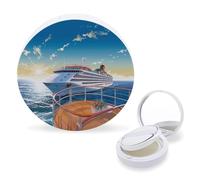 RTSEBVN Air Cushion Makeup Sponges Case Portable Summer Sea Cruise Printing Air Cushion Puff Box Refillable Body Powder Puff Container for Homemade Liquid Foundation BB Cream, style, One Size, Air