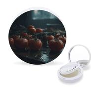 RTSEBVN Air Cushion Makeup Sponges Case Portable Water The Tomatoes Printing Air Cushion Puff Box Refillable Body Powder Puff Container for Homemade Liquid Foundation BB Cream, style, One Size, Air