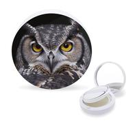 RTSEBVN Air Cushion Makeup Sponges Case Portable Yellow Eyed Owl Printing Air Cushion Puff Box Refillable Body Powder Puff Container for Homemade Liquid Foundation BB Cream, style, One Size, Air