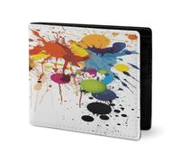 RTSEBVN Cute Wallet Twill Leather Card Holder Fashio Abstract Paint Splashes Printing Small Wallet Suitable For Daily Travel, style, One Size, Twill Leather Wallet