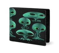 RTSEBVN Cute Wallet Twill Leather Card Holder Fashio Aliens Printing Small Wallet Suitable For Daily Travel, style, One Size, Twill Leather Wallet