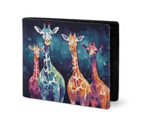 RTSEBVN Cute Wallet Twill Leather Card Holder Fashio Colorful Giraffe Fans Lovers Printing Small Wallet Suitable For Daily Travel, style, One Size, Twill Leather Wallet