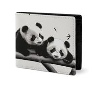 RTSEBVN Cute Wallet Twill Leather Card Holder Fashio Cute Pandas Printing Small Wallet Suitable For Daily Travel, style, One Size, Twill Leather Wallet
