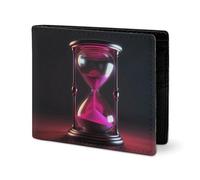 RTSEBVN Cute Wallet Twill Leather Card Holder Fashio Hourglass Representing Time Printing Small Wallet Suitable For Daily Travel, style, One Size, Twill Leather Wallet