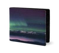 RTSEBVN Cute Wallet Twill Leather Card Holder Fashio Northern Night Printing Small Wallet Suitable For Daily Travel, style, One Size, Twill Leather Wallet