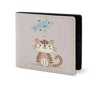 RTSEBVN Cute Wallet Twill Leather Card Holder Fashio Whiskers Printing Small Wallet Suitable For Daily Travel, style, One Size, Twill Leather Wallet