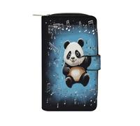 RTSEBVN Leather Wallet Multifunction Long Wallet Fashion Animal Dancing on Musical Notes Printing Leather Purse with For Women And Men, style, 19.7x11x3.5cm, Leather Wallet