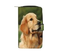 RTSEBVN Leather Wallet Multifunction Long Wallet Fashion Dog Golden Retriever Printing Leather Purse with For Women And Men, style, 19.7x11x3.5cm, Leather Wallet