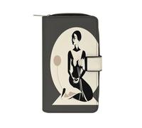 RTSEBVN Leather Wallet Multifunction Long Wallet Fashion Elegant Illustration Printing Leather Purse with For Women And Men, style, 19.7x11x3.5cm, Leather Wallet