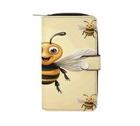 RTSEBVN Leather Wallet Multifunction Long Wallet Fashion Golden Flower Messenger Printing Leather Purse with For Women And Men, style, 19.7x11x3.5cm, Leather Wallet