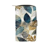 RTSEBVN Leather Wallet Multifunction Long Wallet Fashion Golden Graphics Printing Leather Purse with For Women And Men, style, 19.7x11x3.5cm, Leather Wallet