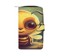 RTSEBVN Leather Wallet Multifunction Long Wallet Fashion Happy Illustration Printing Leather Purse with For Women And Men, style, 19.7x11x3.5cm, Leather Wallet