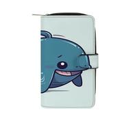 RTSEBVN Leather Wallet Multifunction Long Wallet Fashion Lovely Fat Whale Printing Leather Purse with For Women And Men, style, 19.7x11x3.5cm, Leather Wallet
