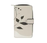 RTSEBVN Leather Wallet Multifunction Long Wallet Fashion Simple Abstract Plant Printing Leather Purse with For Women And Men, style, 19.7x11x3.5cm, Leather Wallet