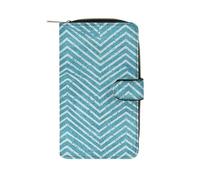 RTSEBVN Leather Wallet Multifunction Long Wallet Fashion Simple Blue Painting Printing Leather Purse with For Women And Men, style, 19.7x11x3.5cm, Leather Wallet