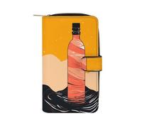 RTSEBVN Leather Wallet Multifunction Long Wallet Fashion Simple Bottle of Water Printing Leather Purse with For Women And Men, style, 19.7x11x3.5cm, Leather Wallet