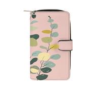 RTSEBVN Leather Wallet Multifunction Long Wallet Fashion Simple Eucalyptus Pattern Printing Leather Purse with For Women And Men, style, 19.7x11x3.5cm, Leather Wallet