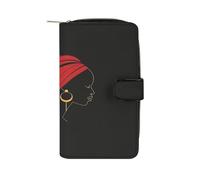 RTSEBVN Leather Wallet Multifunction Long Wallet Fashion Simple Female Silhouette Printing Leather Purse with For Women And Men, style, 19.7x11x3.5cm, Leather Wallet