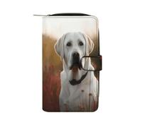 RTSEBVN Leather Wallet Multifunction Long Wallet Fashion White Labrador Printing Leather Purse with For Women And Men, style, 19.7x11x3.5cm, Leather Wallet