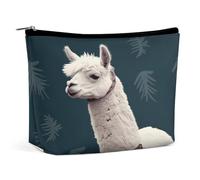 RTSEBVN Makeup Bags Cute Toiletry Bag Large Capacity A White Alpaca Printing Cosmetic Bags For Women, style, One Size, Makeup Bags