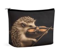 RTSEBVN Makeup Bags Cute Toiletry Bag Large Capacity Animal Hedgehog Music Violin Printing Cosmetic Bags For Women, style, One Size, Makeup Bags