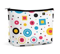 RTSEBVN Makeup Bags Cute Toiletry Bag Large Capacity Circles And Squares Printing Cosmetic Bags For Women, style, One Size, Makeup Bags