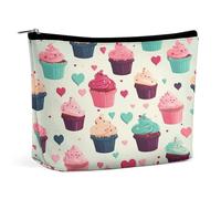 RTSEBVN Makeup Bags Cute Toiletry Bag Large Capacity Cupcake Candy Hearts Sweet Printing Cosmetic Bags For Women, style, One Size, Makeup Bags