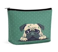 RTSEBVN Makeup Bags Cute Toiletry Bag Large Capacity Pug Green Polka Dot Printing Cosmetic Bags For Women, style, One Size, Makeup Bags