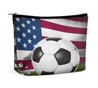 RTSEBVN Makeup Bags Cute Toiletry Bag Large Capacity Soccer USA American Printing Cosmetic Bags For Women, style, One Size, Makeup Bags