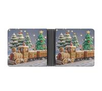 RTSEBVN Slim Credit Card Holder Personalized Leather Airplane And City Money Clip Gifts Wallet For Men Women, train Scale model, One Size, Modern