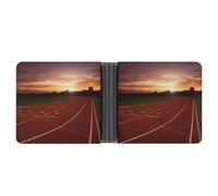 RTSEBVN Slim Credit Card Holder Personalized Leather Dusk Running Track Money Clip Gifts Wallet For Men Women, Dusk Running Track, One Size, Modern