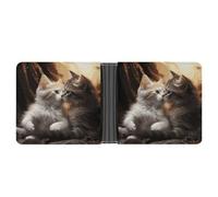 RTSEBVN Slim Credit Card Holder Personalized Leather Dusk Running Track Money Clip Gifts Wallet For Men Women, small pets, One Size, Modern